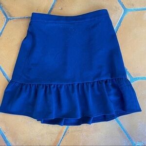 J. Crew Mercantile Navy Ruffle Mini Skirt …
